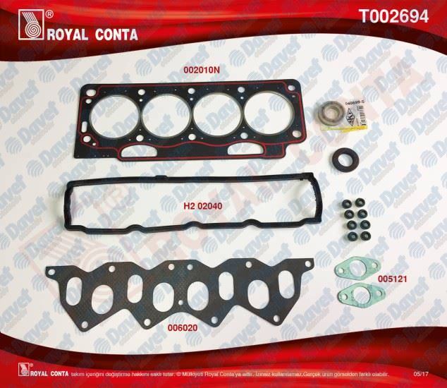 ROYAL T002694 Ust Takim Conta Subap Lastikli  Skt Keceli R11 1700cc